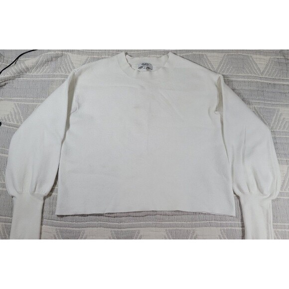 OAT New York Women’s White Pullover Sweater – Size Small Minimalist Crew Neck - Picture 1 of 6